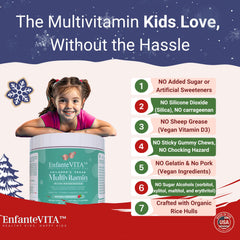 EnfanteVITA vegan D3 supplement image emphasizing plant-based nutrition
