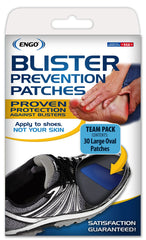 ENGO Large Oval patches applied inside a shoe to prevent rubbing.