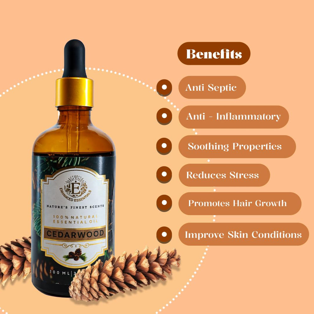 Enhanced Essentials Cedarwood skin blend for soothing, natural skincare routines.