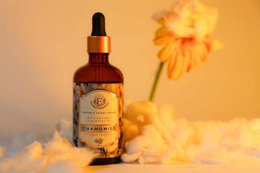 Enhanced Essentials Chamomile oil gift box ready for a spa like gift.