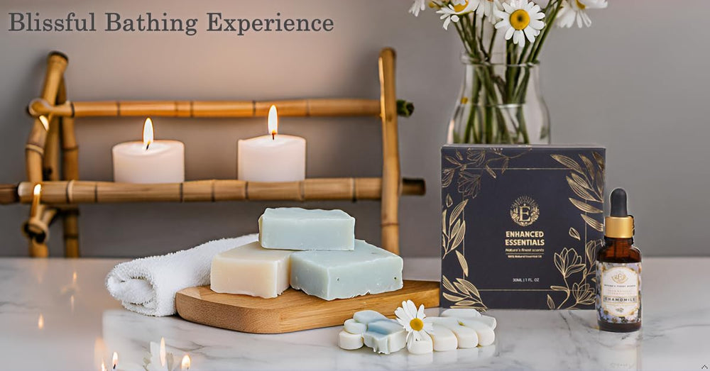 Enhanced Essentials Chamomile Oil skin care use with carrier oil for gentle soothing.