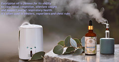 Relaxing bath ritual with Enhanced Essentials Eucalyptus Oil and tranquil vapor.