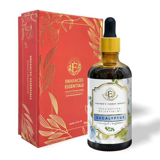 Enhanced Essentials Eucalyptus Oil bottle and dropper for precise, mess-free dispensing.
