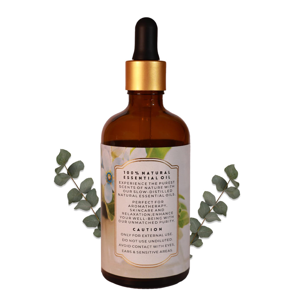 Leaf imagery highlights natural origin and purity of Enhanced Essentials Eucalyptus Oil.