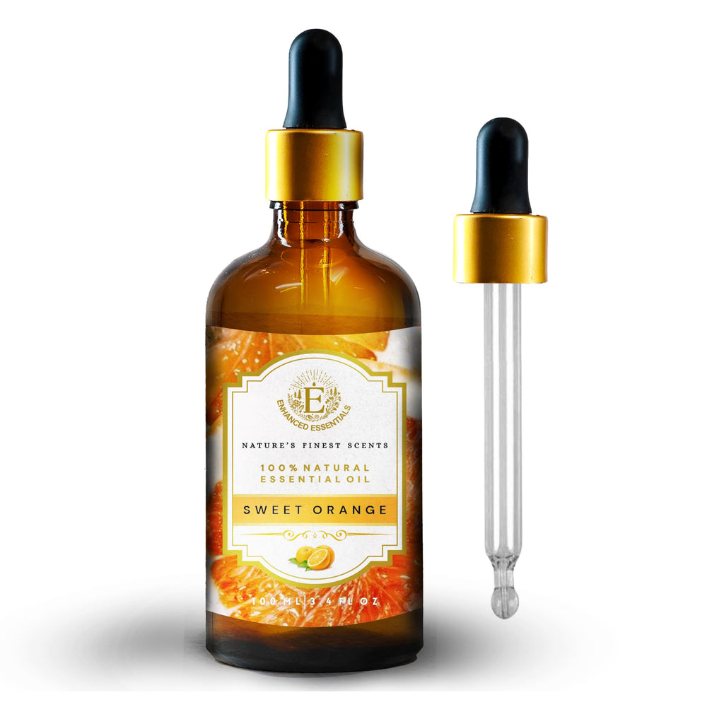 Closed cap on Enhanced Essentials Sweet Orange Oil bottle for storage