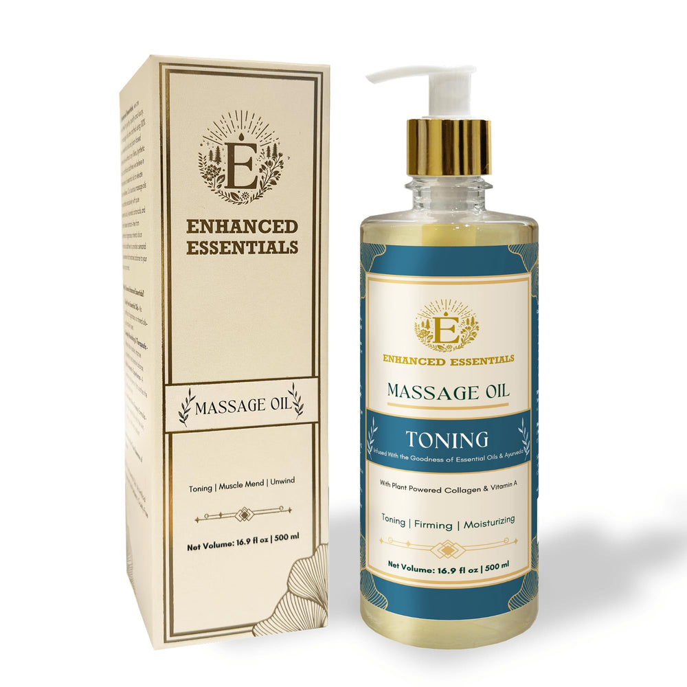 Enhanced Essentials Toning Oil massage action on skin for even application