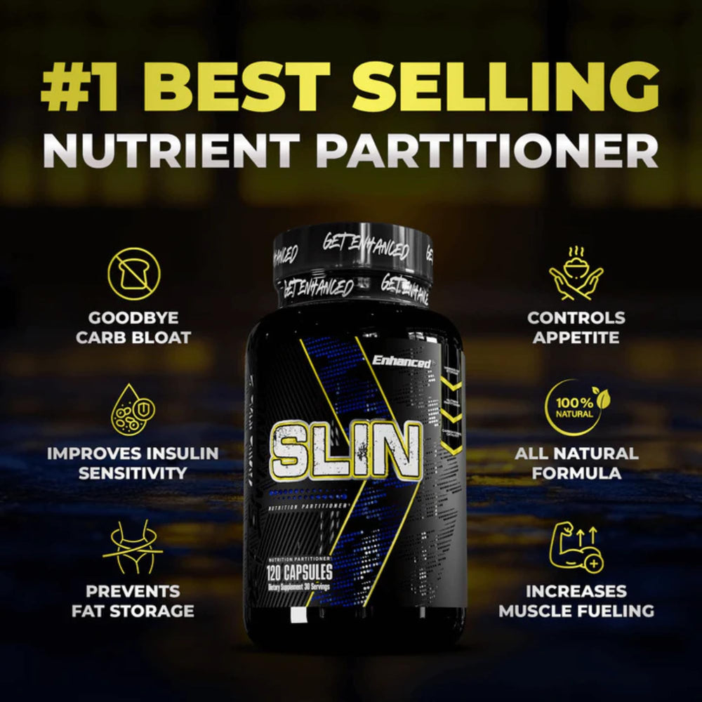 Enhanced SLIN label graphic highlights Berberine and Chromium benefits.