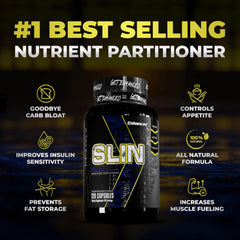 Enhanced SLIN label graphic highlights Berberine and Chromium benefits.