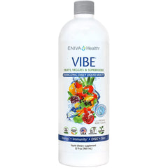 Eniva Health Vibe bottle front promotes daily nourishment with a berry flavor.