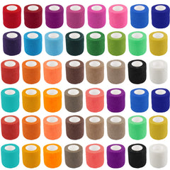 Enjamyo colorful self-adherent bandage wrap in 2in x 5yd rolls for quick athletic wraps.