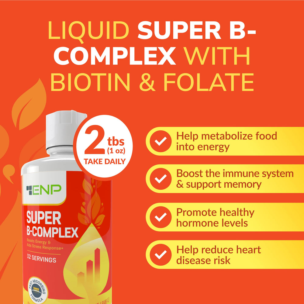 ENP Super B Complex Liquid measuring for accurate servings.
