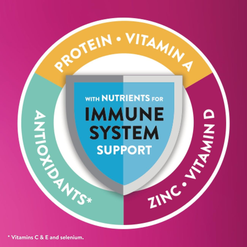 Ensure Complete bottle pouring highlights quick, on-the-go nutrition.