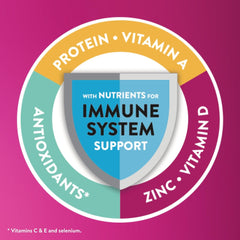 Ensure Complete bottle pouring highlights quick, on-the-go nutrition.
