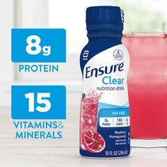 Ensure Liquid Clear Blueberry Pomegranate front package for quick daily hydration