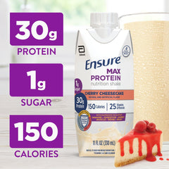Ensure Max Protein Cherry Cheesecake pour, convenient post-workout snack