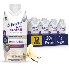 Ensure Max Protein French Vanilla bottle ready for post-workout fueling.