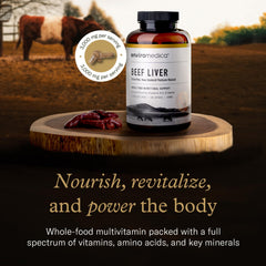 Enviromedica label closeup highlights New Zealand pasture beef liver capsules