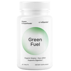 Envitamin Green Fuel bottle front view for daily greens on the go