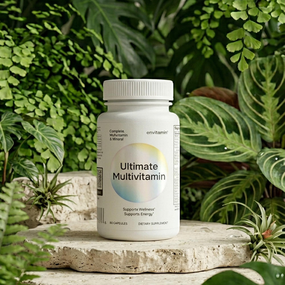 Envitamin in-use during morning routine for daily support.