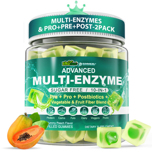 EnvyCure Digestive Enzymes Gummies bottle shows daily gut support potential