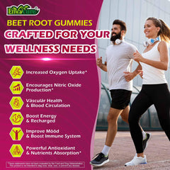 EnvyCure gummies close-up with blueberry flavor signaling sugar-free energy support.