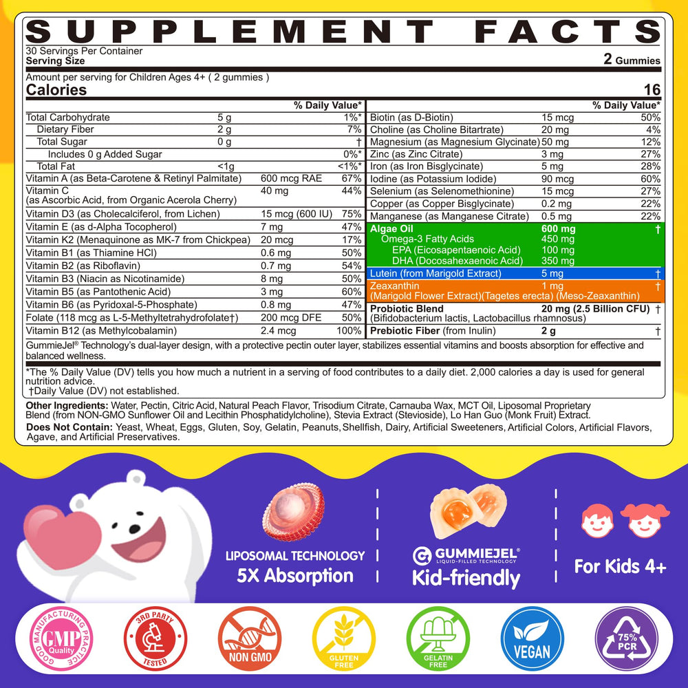 EnvyCure Kids Omega-3 DHA/EPA supports evolving brains and eye health.