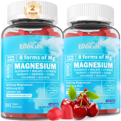 EnvyCure Magnesium Complex Gummies bottle showcasing eight magnesium forms for calm support.