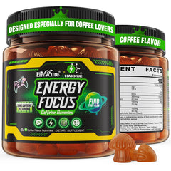 EnvyCure Neuro-Balanced Energy Gummies bottle promotes crash-free daytime energy