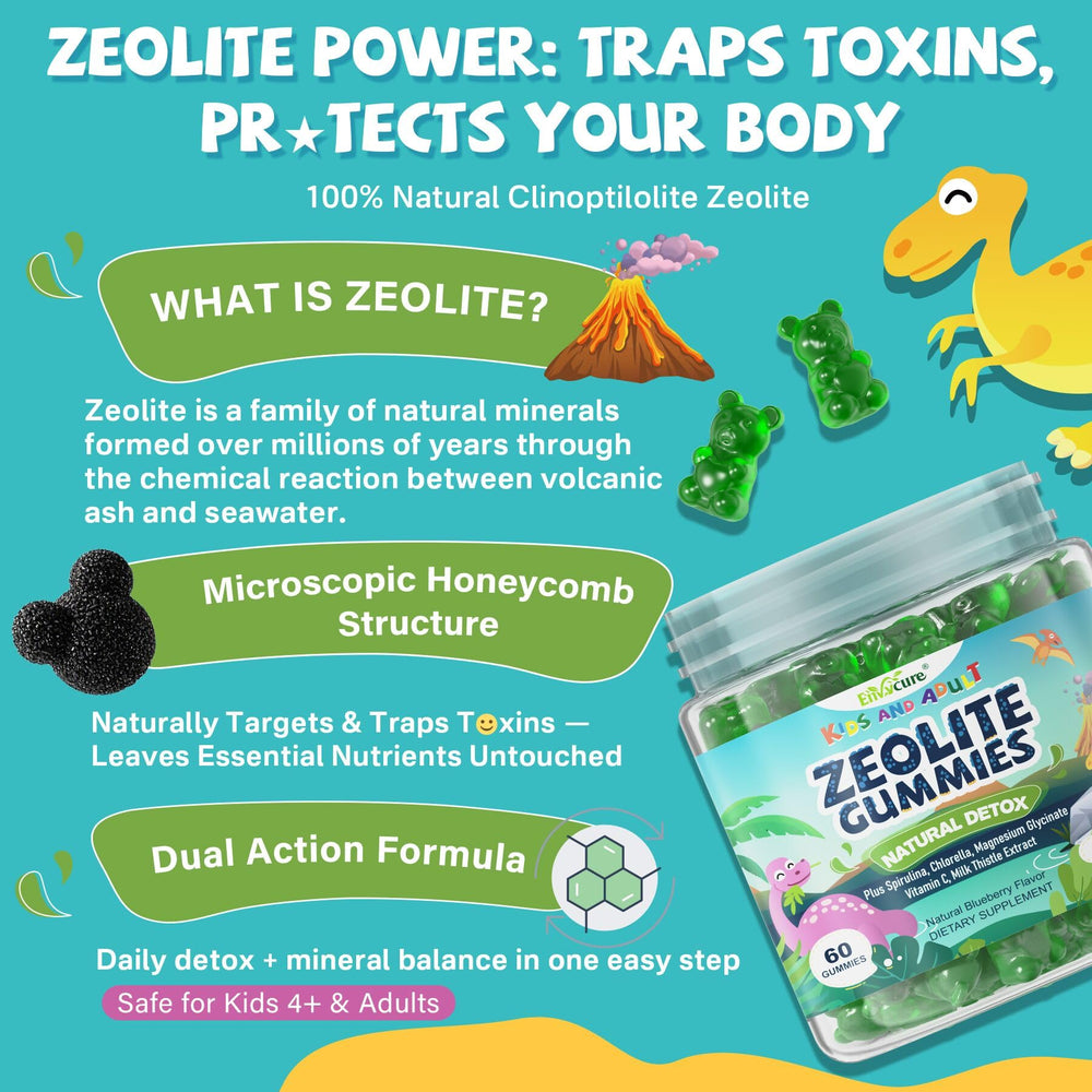 EnvyCure Zeolite Detox gummies closeup with berry flavor and chewy texture