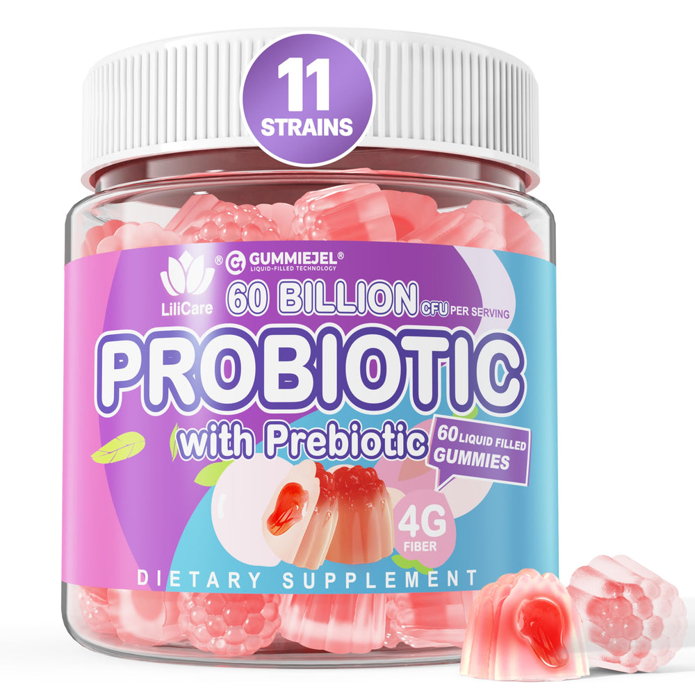 EnvyDeal probiotic gummies bottle with labels, implying daily digestive balance.