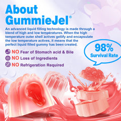 EnvyDeal probiotic gummies serving spoon, illustrating a convenient daily dose.