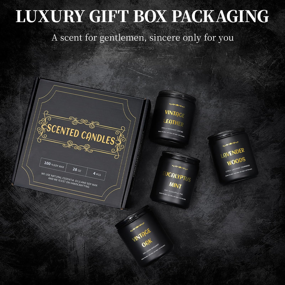 Enwhisco gift-ready candle set in black jars for thoughtful gifting.