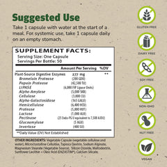 Enzalase capsules close-up highlighting plant-based enzyme blend for digestion