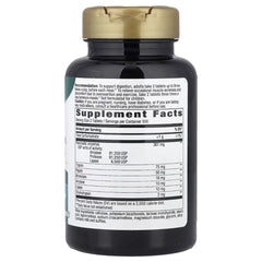 Enzymatic Therapy Mega-Zyme tablets with a glass of water for everyday digestive support