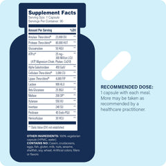 Enzyme Science Digest Gold bottle back label highlights ingredients and purity promise for clean enzymes.