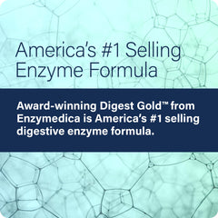 Enzyme Science Digest Gold bottle open caps shows serving flexibility for meals.