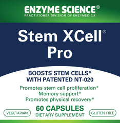 Enzyme Science Stem XCell Pro bottle label detailing NT-020 and ingredients