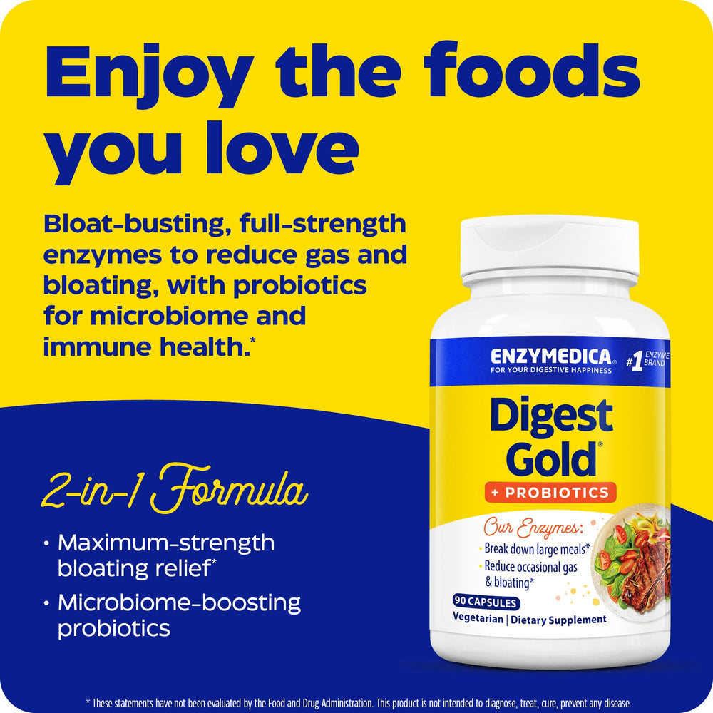 Enzymedica Digest Gold Thera-blend enzymes illustrate activity across digestive pH levels.