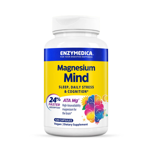 Enzymedica Magnesium Mind with ATA Mg bottle front showing design and potential sleep support