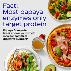 Enzymedica Papaya Enzymes Organic Papaya Juice image highlights organic ingredients and digestive aids
