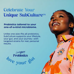Enzymedica SubCulture Probiotics for Women ingredients chart emphasizes gluten-free formula.