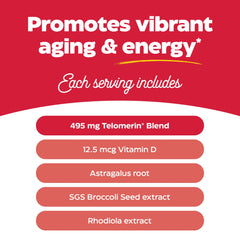 Glass with Telomere Plus capsules ready to take with water.