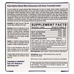 Enzyte capsules closeup showing convenient daily use for stamina