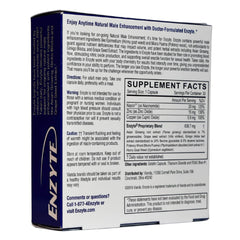 Enzyte packaging stamp showing non-GMO gluten-free and purity