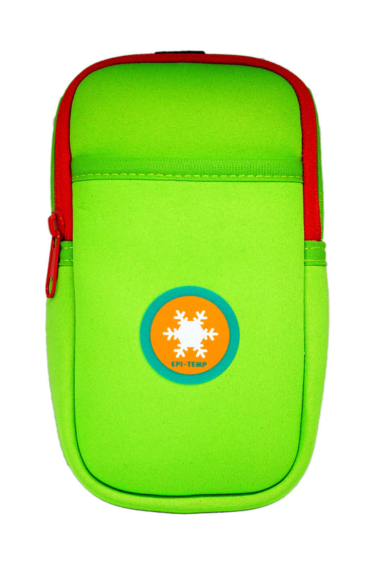 EPI-TEMP insulated case green front view designed for epinephrine storage.