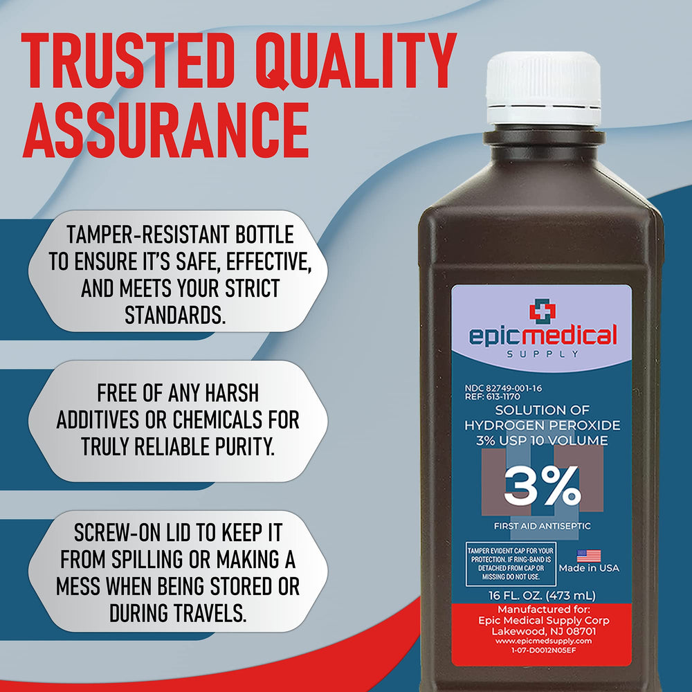 Epic Medical Supply H2O2 3% dental care use for whitening and gum care.