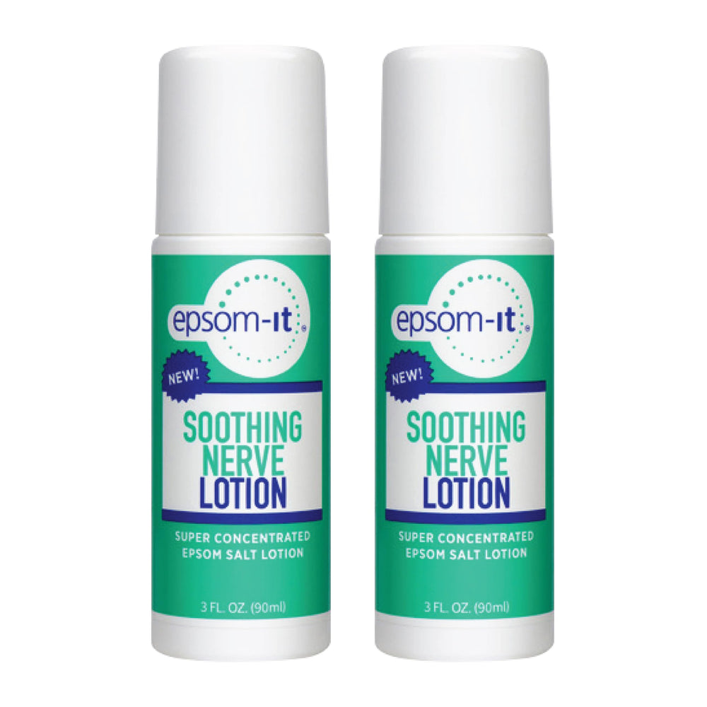EPSOM-IT soothing nerve lotion roll-on bottle for targeted muscle relief on the go.