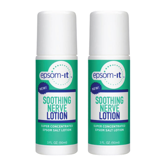 EPSOM-IT soothing nerve lotion roll-on bottle for targeted muscle relief on the go.