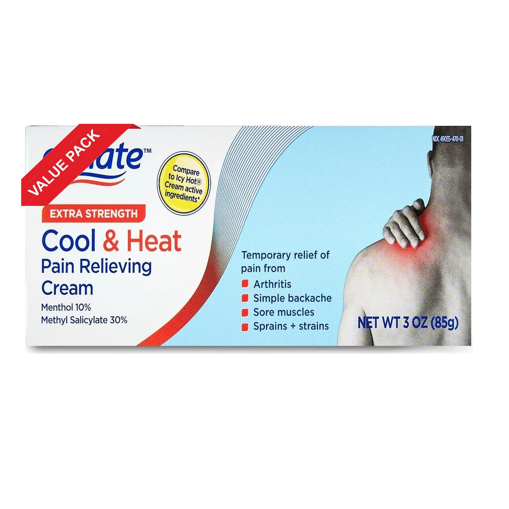 Equate cream applied to back area for targeted relief.