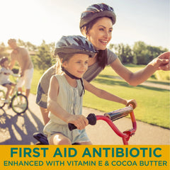 Travel-ready Equate First Aid Triple Ointment keeps care on hand for minor incidents.